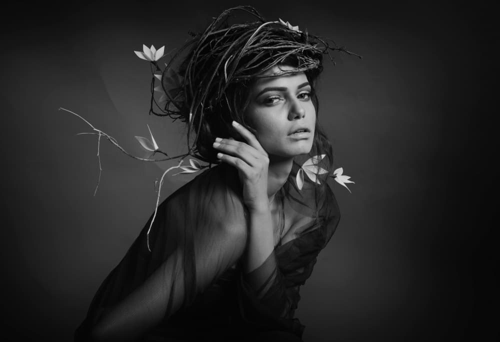 Ethereal Floral Portrait by Avishek Das — canvas wall art