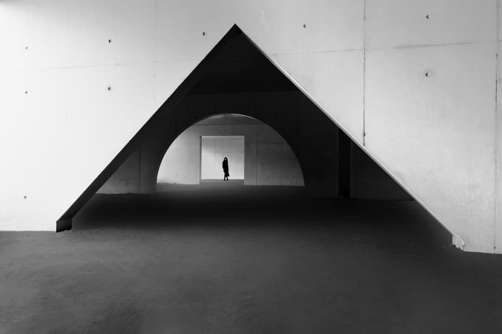 Lone Figure Modern Arch by Jorge Pimenta — canvas wall art