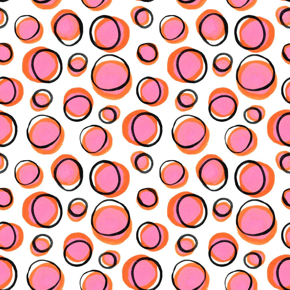 Playful Pink Orange Shapes by Michele Channell — canvas wall art