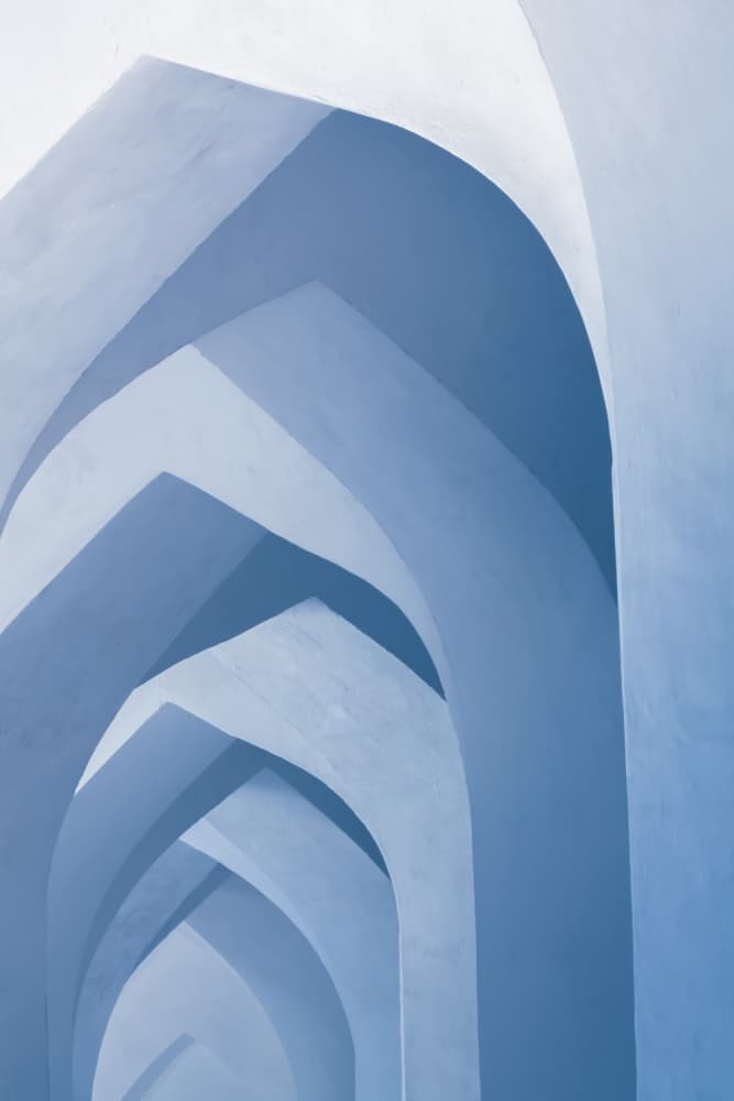 Flowing Blue Arches by Joeri Hendriks — canvas wall art
