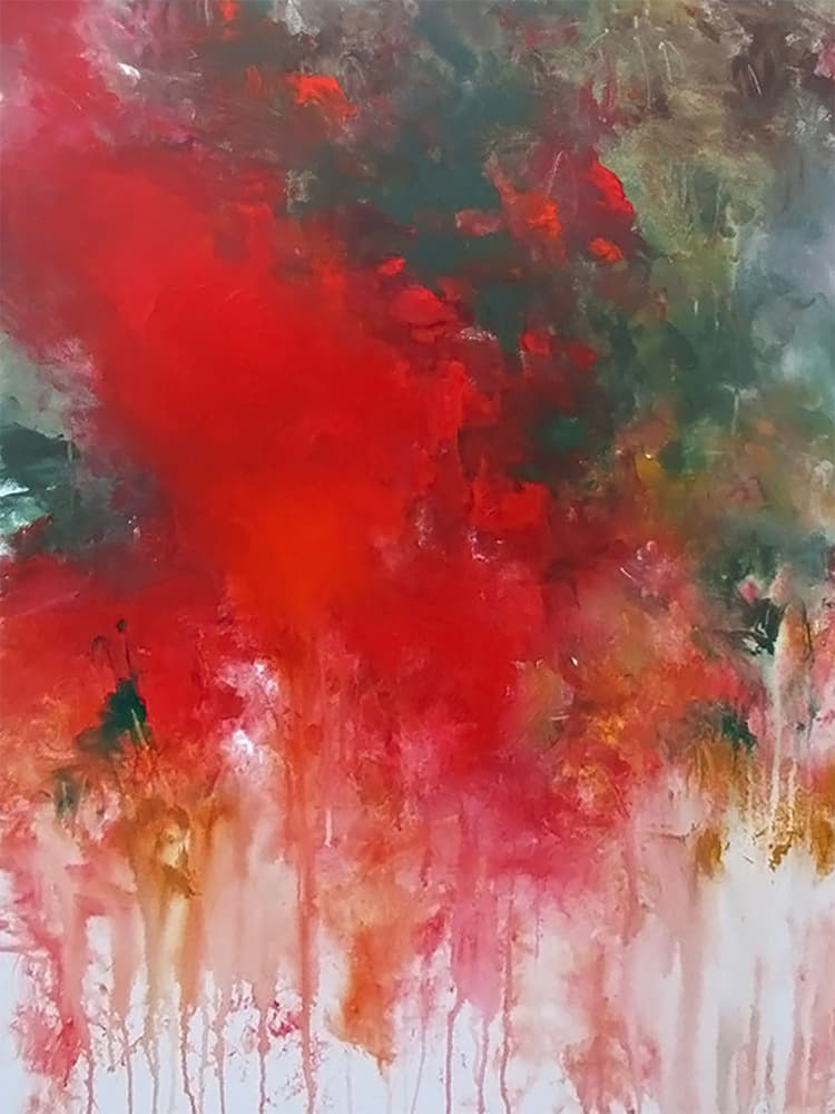 Crimson Flowing Energy by Ron Halfant — canvas wall art