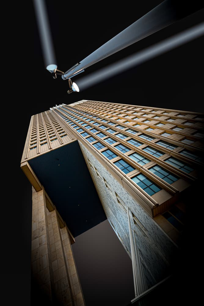 Golden Skyscraper Gaze by Jörg Vollrath — canvas wall art