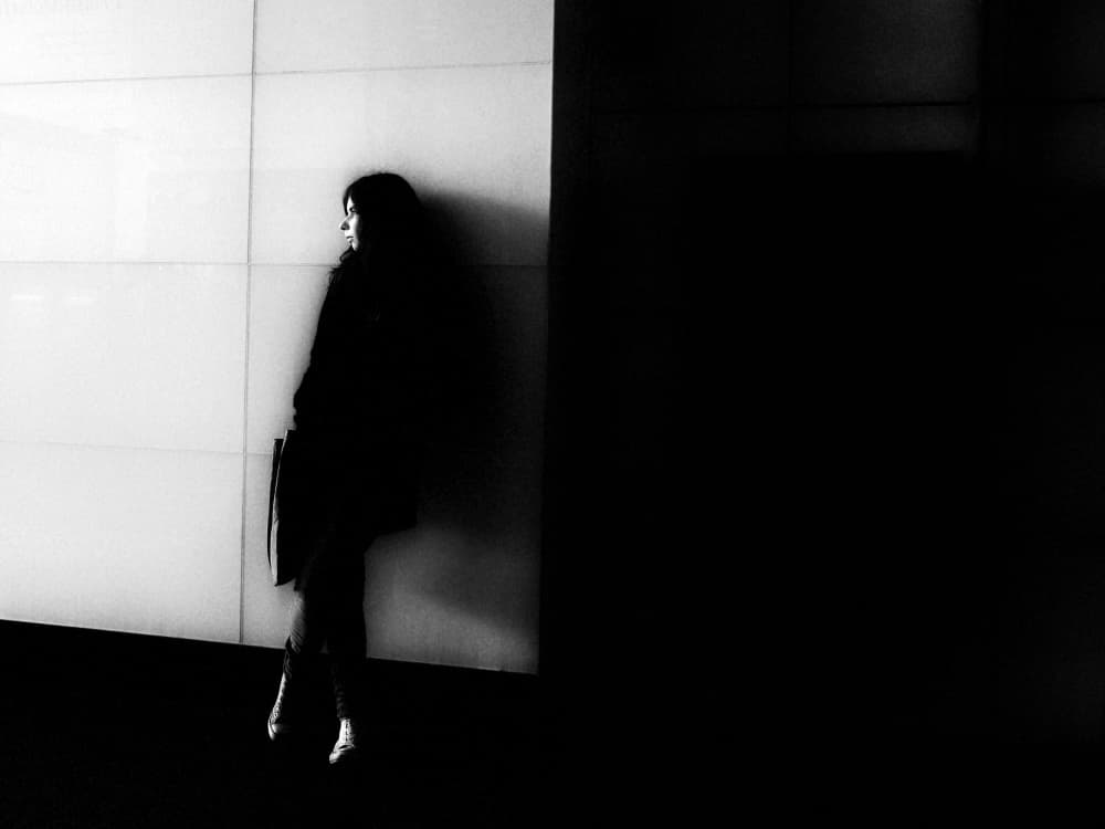 Pensive Woman Silhouette by Holger Droste — canvas wall art