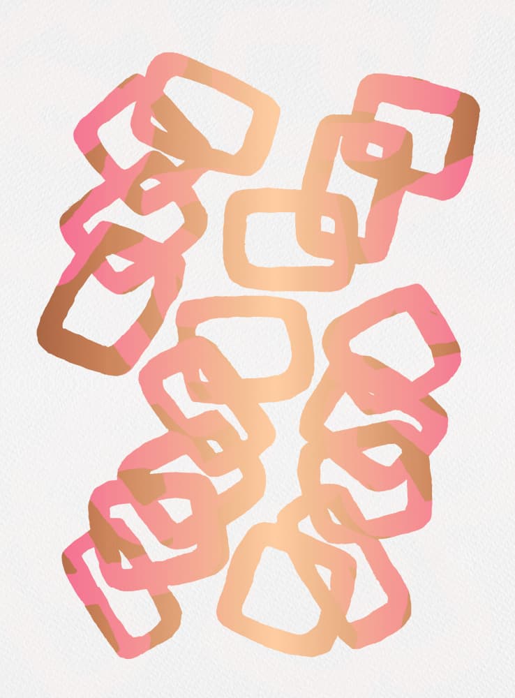 Rose Gold Geometric Links by Michele Channell — canvas wall art