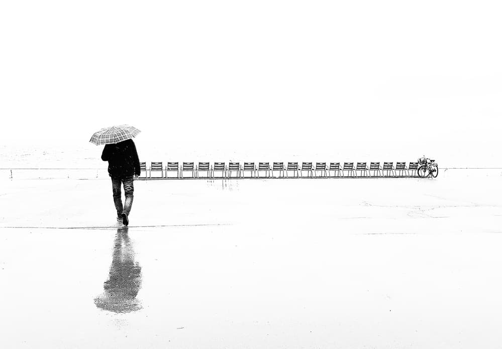 Solitary Walk In Rain by GARCIA Dominik — canvas wall art