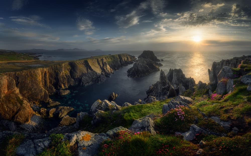 Rugged Ocean Sunset by Tomasz Rojek — canvas wall art