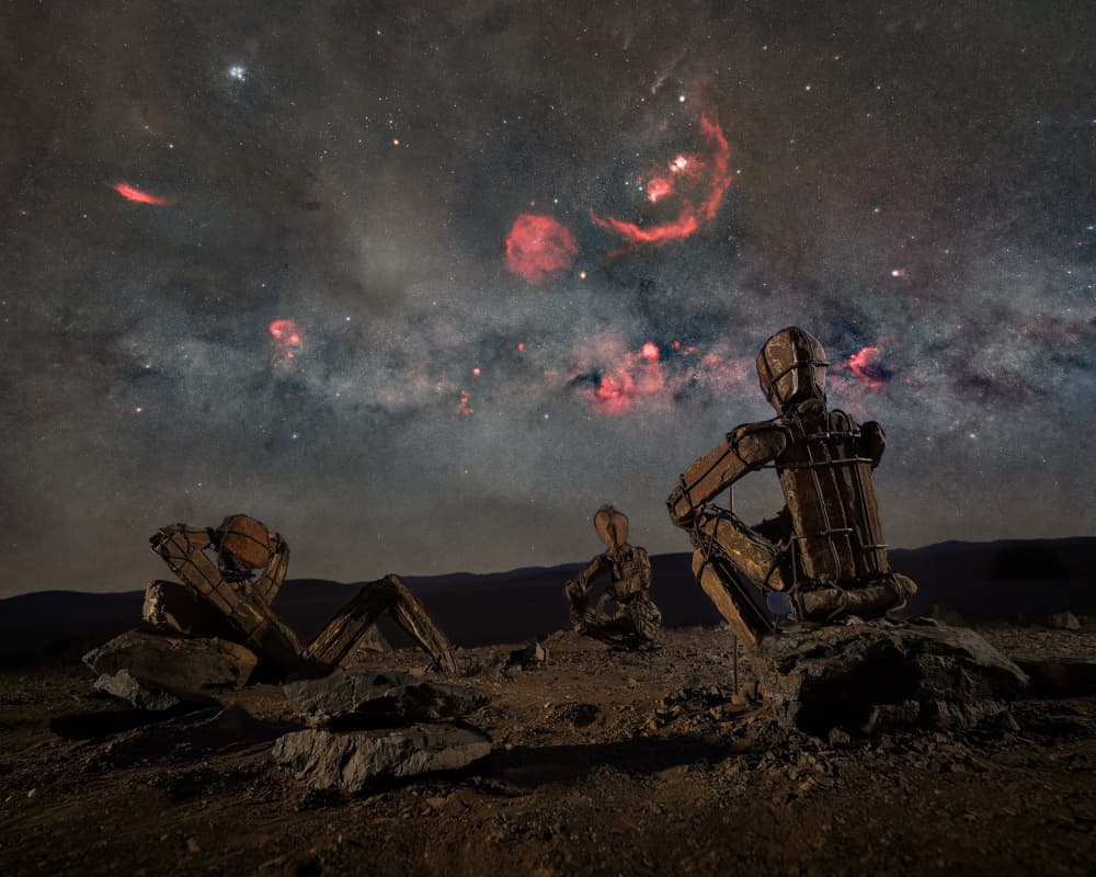 Starry Desert Figures by Vikas Chander — canvas wall art
