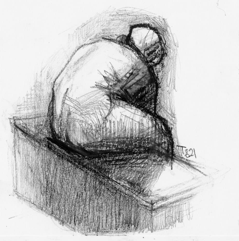 Deep Contemplation Sketch by Tore Bahnson — canvas wall art