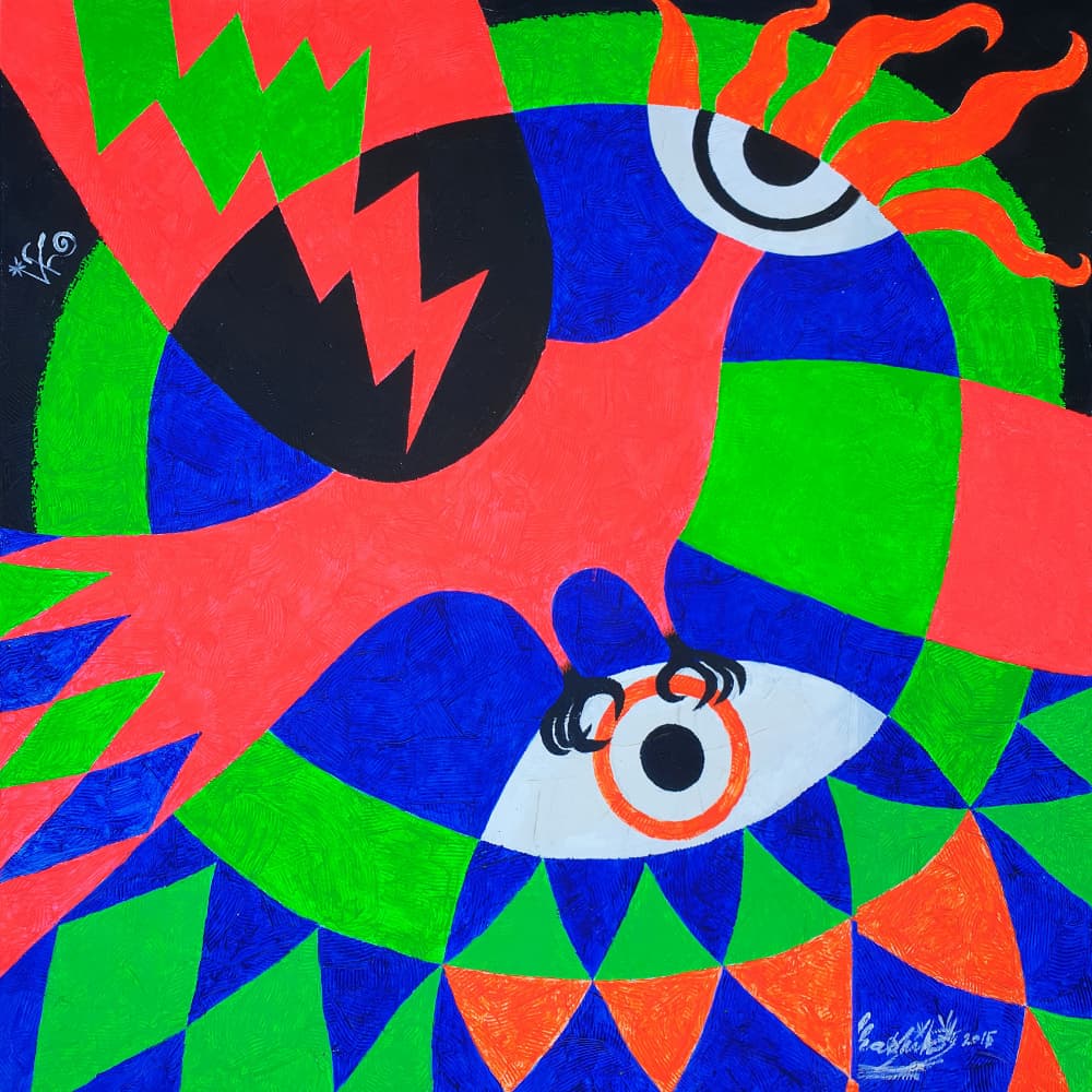 Vibrant Phoenix Bird by Kanat Ibragimov — canvas wall art