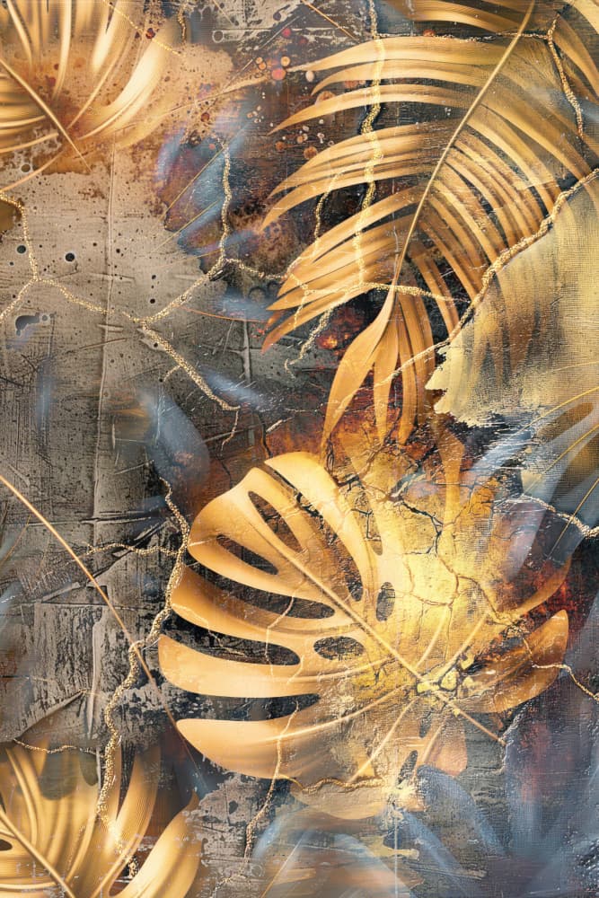 Golden Tropical Texture by Rafal Kulik — canvas wall art