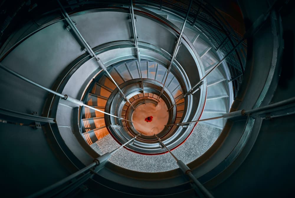 Deep Spiral Staircase by MingLun Tsai (蔡明倫) — canvas wall art