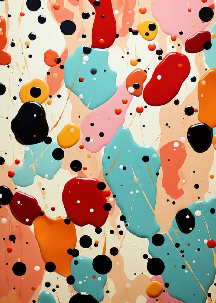 Colorful Paint Splatters by Justyna Jaszke — canvas wall art