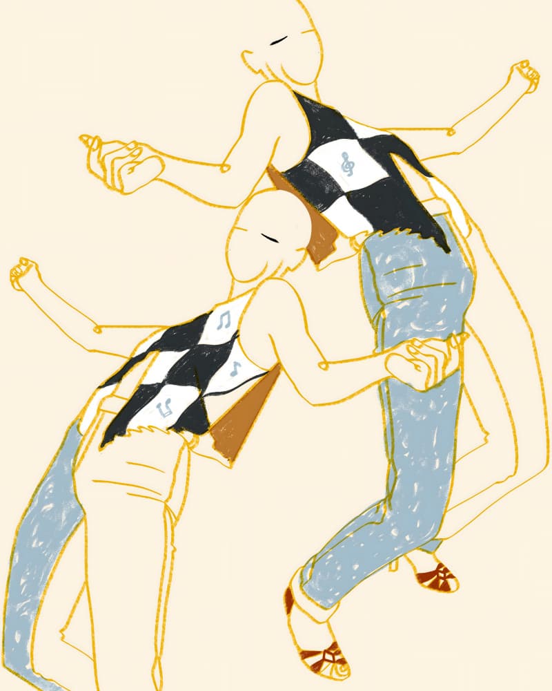 Argyle Music Dancers by Uma Gokhale — canvas wall art