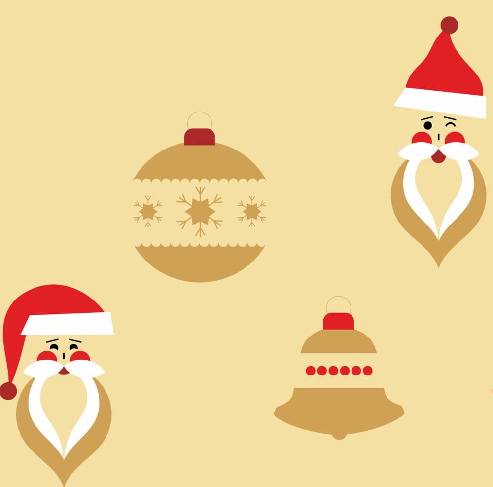 Merry Christmas Santa Pattern by Irene Demetri — canvas wall art