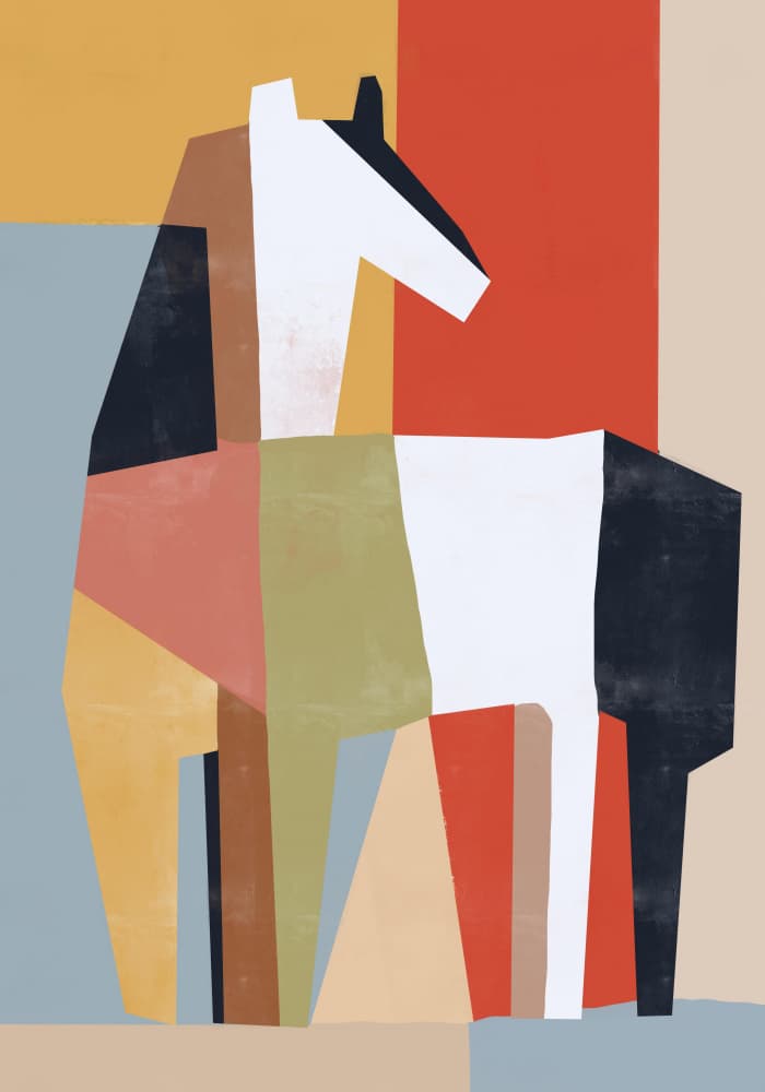 Vibrant Geometric Horse by Little Dean — canvas wall art