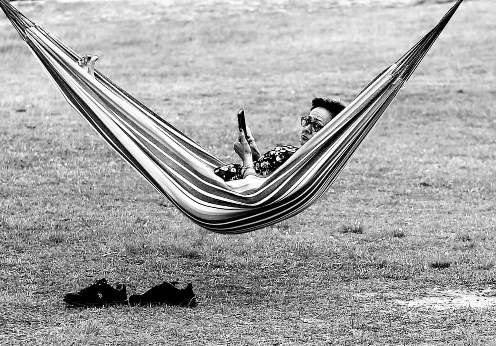 Peaceful Hammock Moment by Michael Burlak — canvas wall art