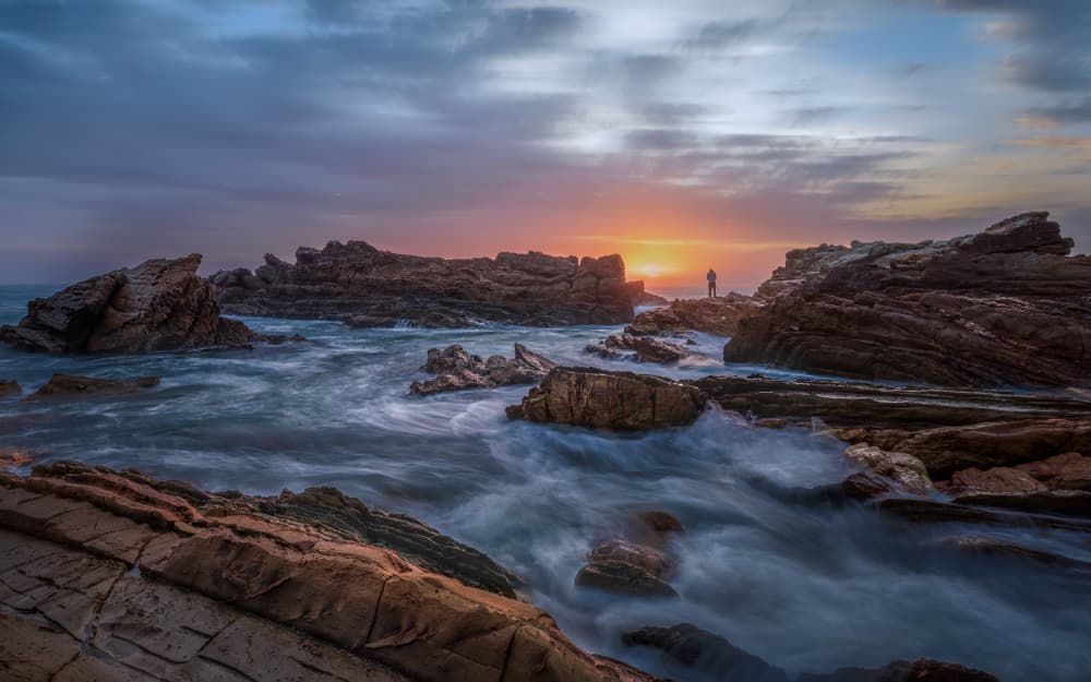 Coastal Sunset Silhouette by YANGYING — canvas wall art