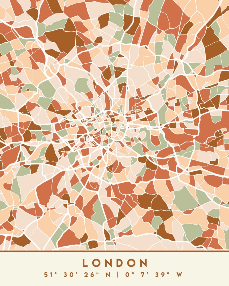 Geometric London Map by Emiliano Deificus — canvas wall art