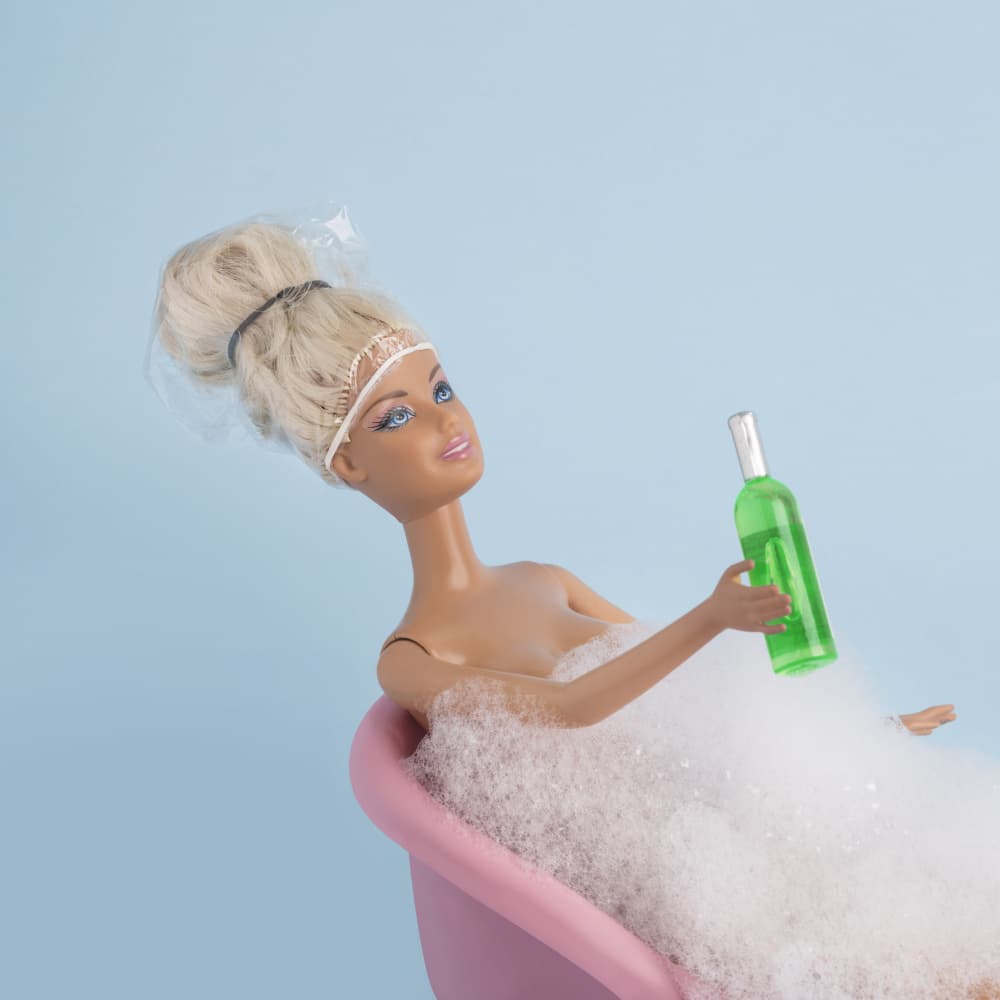 Doll Bubble Bath by Julia Ramiro — canvas wall art