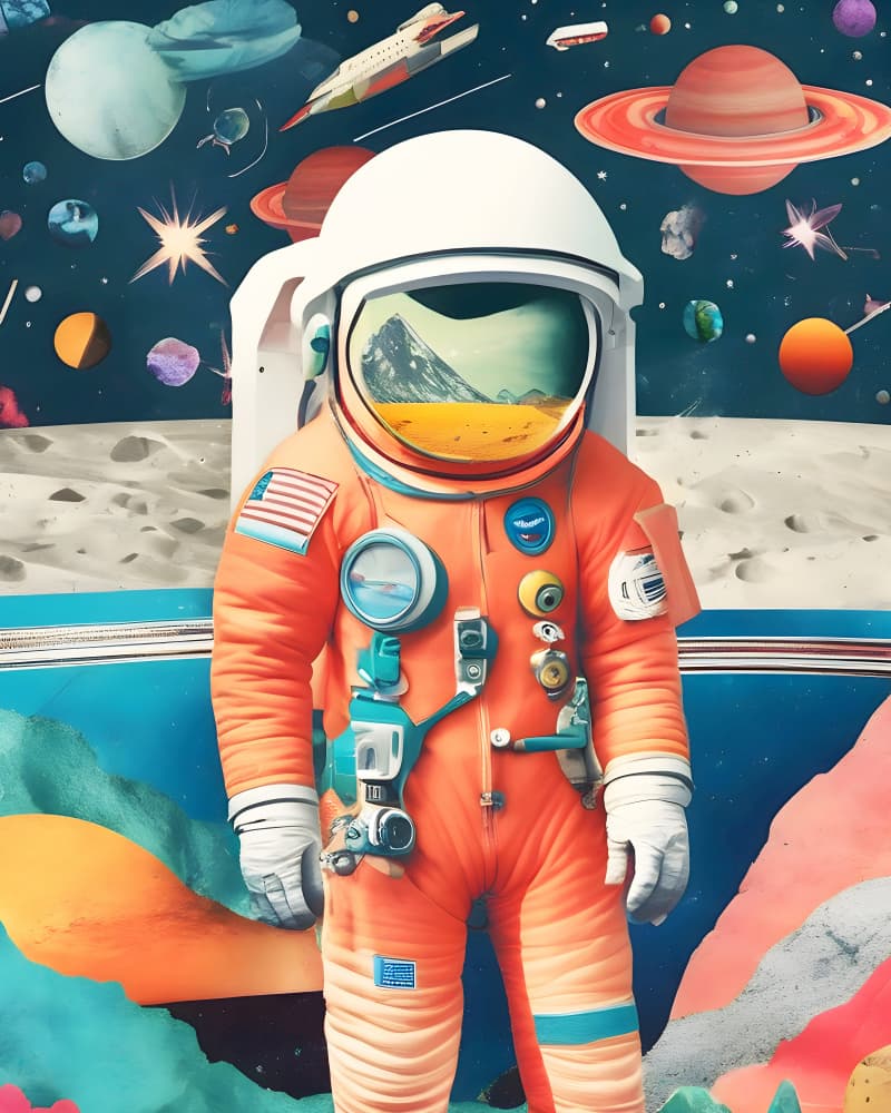 Astronaut Cosmic Exploration by Uma Gokhale — canvas wall art