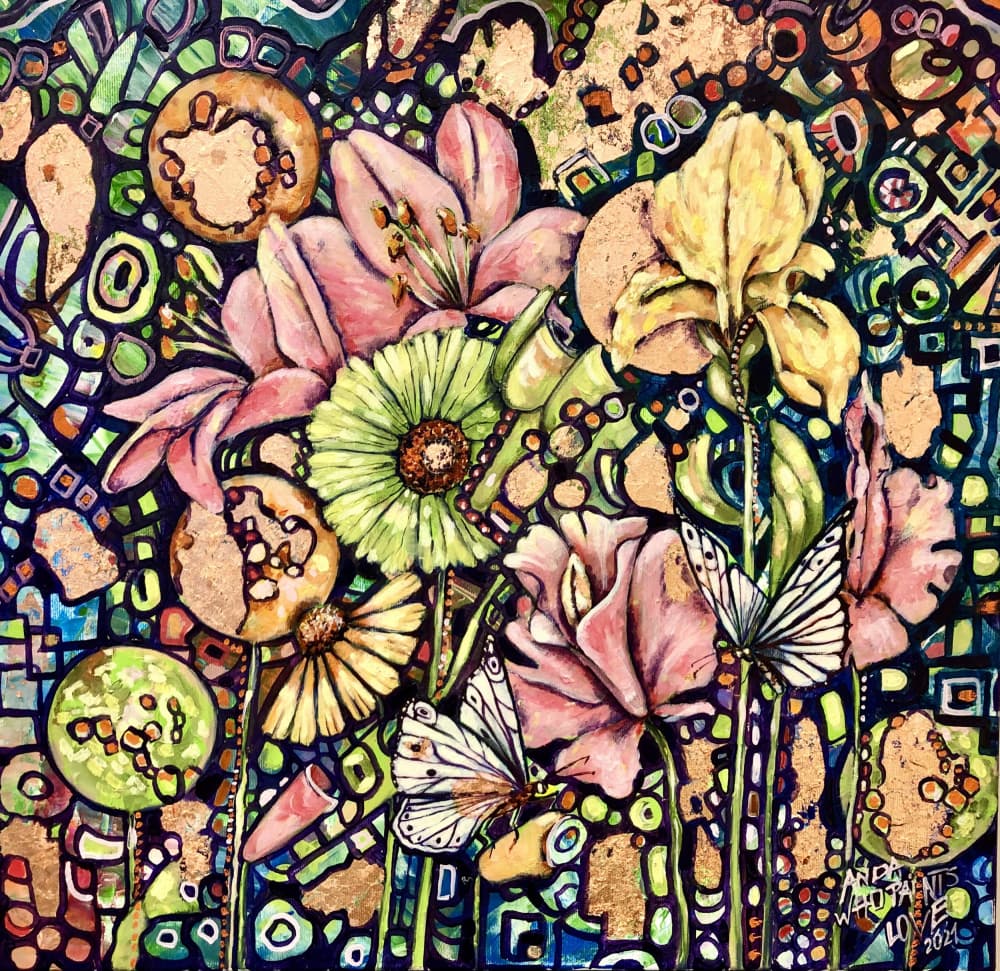 Golden Garden Bloom by Anda Bieza — canvas wall art
