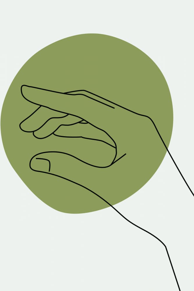 Green Circle Hand by jay stanley — canvas wall art