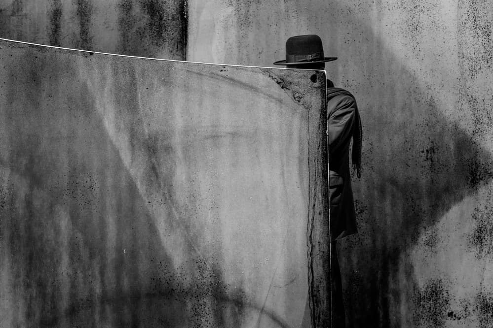 Shadowy Figure Peeking by Hilde Ghesquiere — canvas wall art