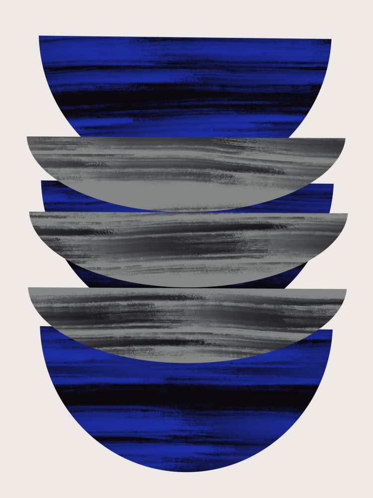 Abstract Bowl Stack by Little Dean — canvas wall art