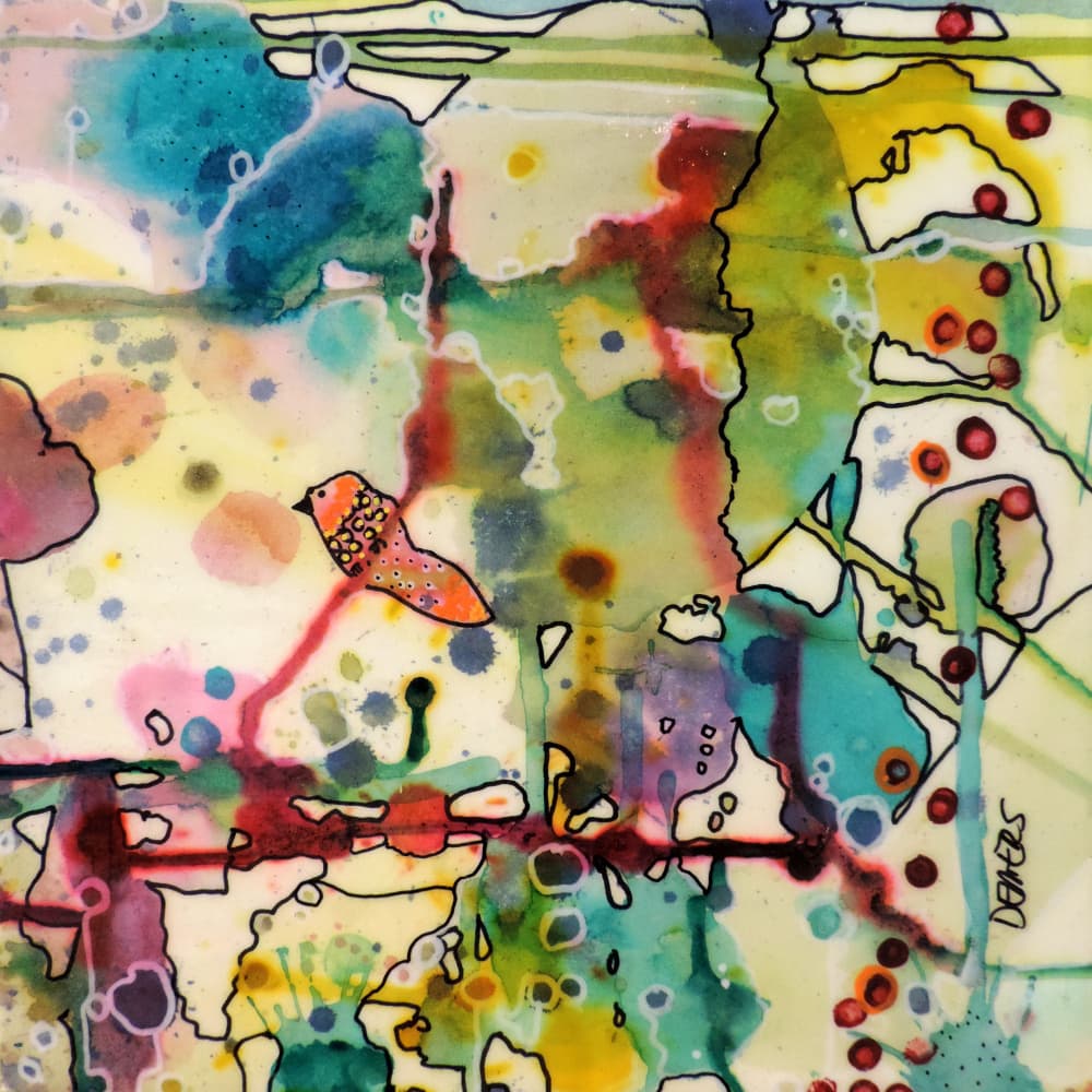 Colorful Abstract Bird by Sylvie Demers — canvas wall art