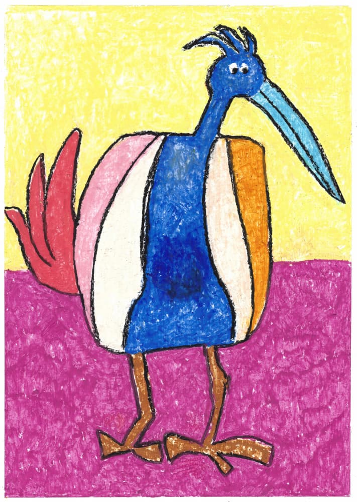 Whimsical Blue Bird by Annick — canvas wall art