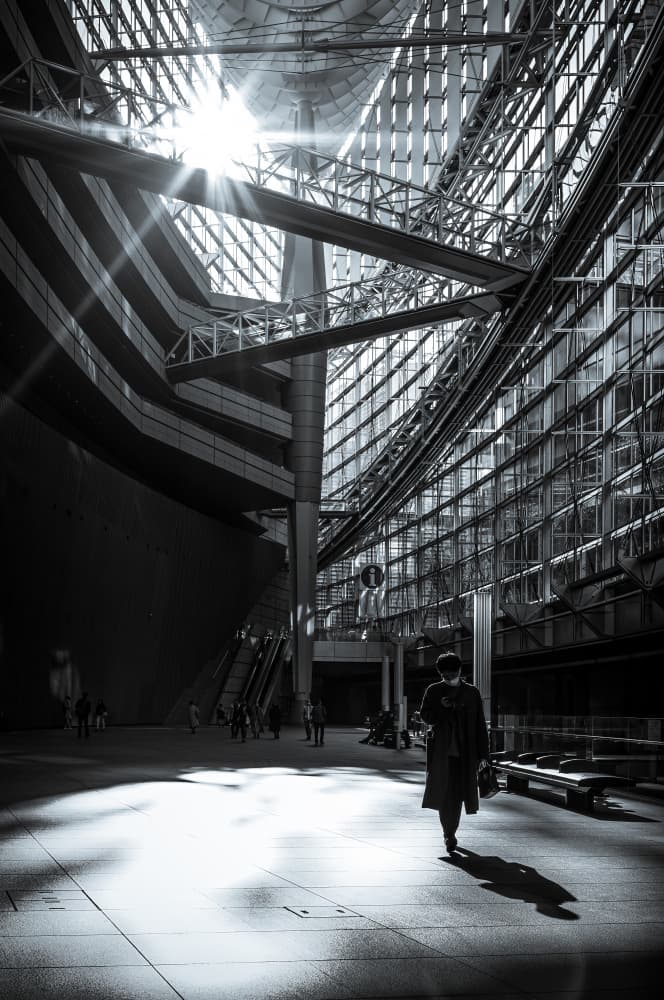 Architectural Sunbeam Walk by Yuzo Fujii — canvas wall art