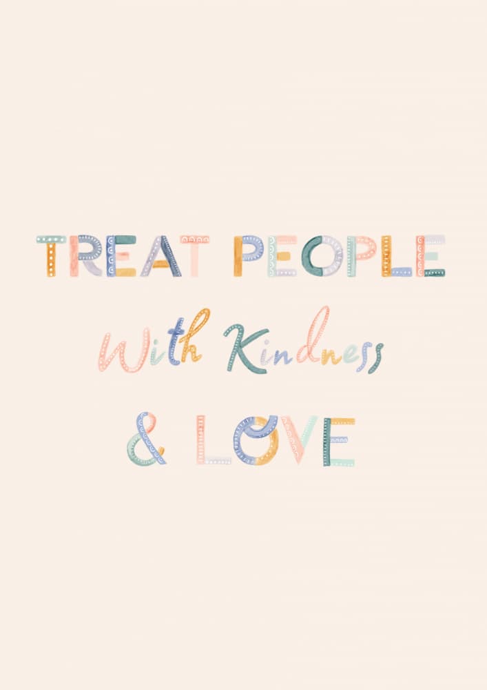 Treat People With Kindness by Aislinn Simmonds — canvas wall art