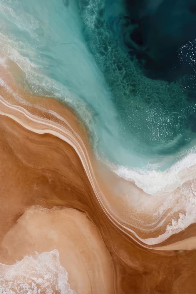 Aerial Ocean Coastline by Alpenglow Workshop — canvas wall art