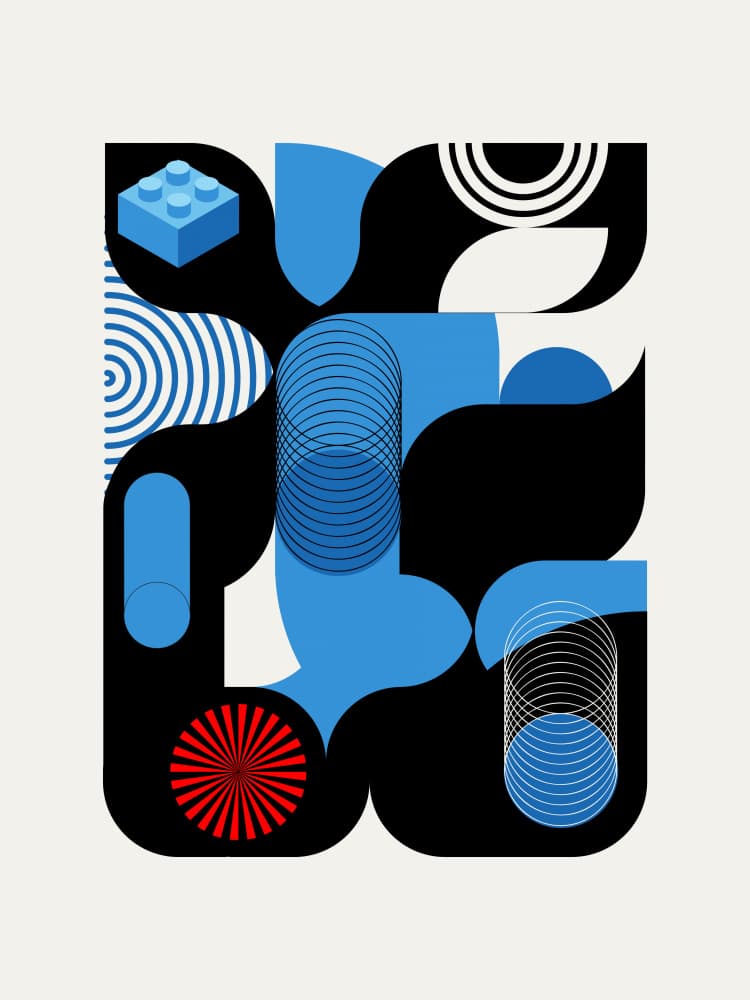 Abstract Geometric Shapes by Little Dean — canvas wall art