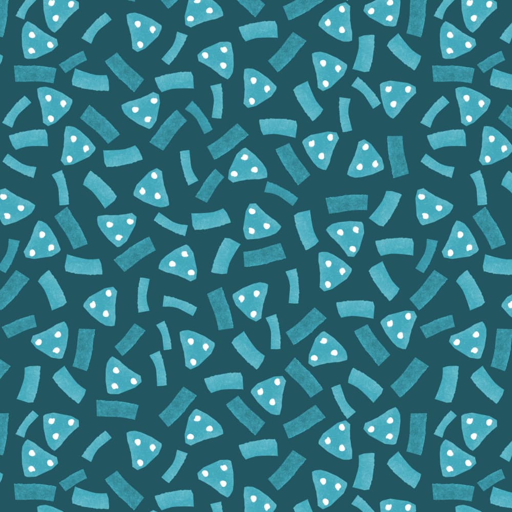 Aqua Dotted Triangles by Michele Channell — canvas wall art