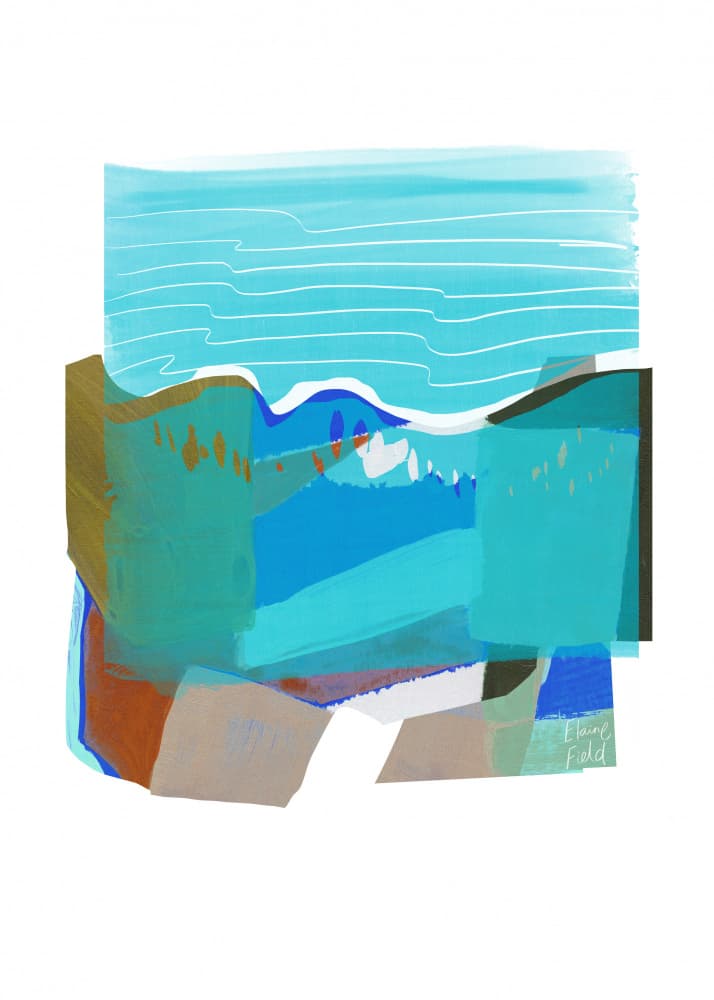 Coastal Abstract Landscape by Elaine Field — canvas wall art