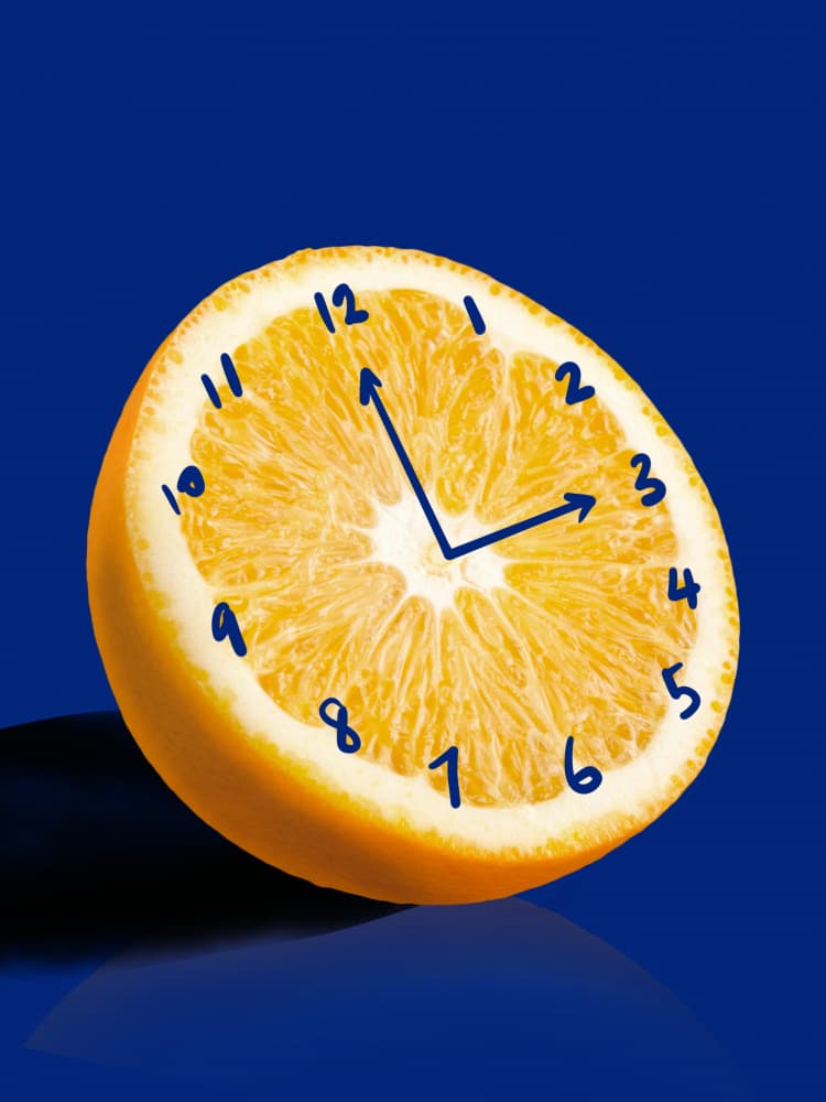 Orange Slice Clock by Little Dean — canvas wall art
