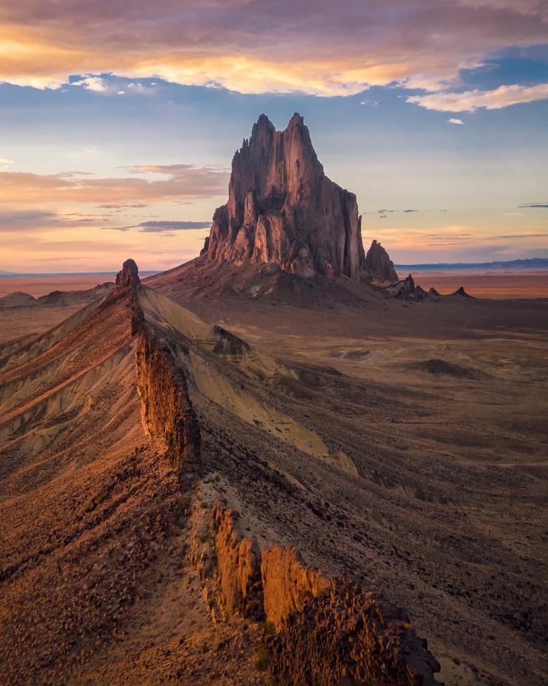 Shiprock Desert Golden Hour by Michael Zheng — canvas wall art