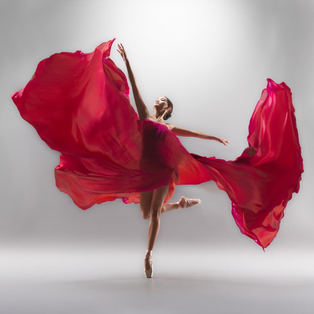 Red Fabric Ballerina by Lisdiyanto Suhardjo — canvas wall art