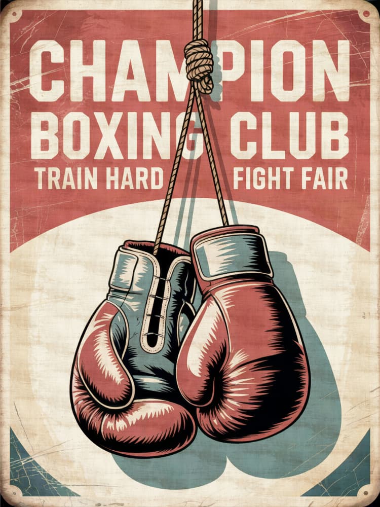 Vintage Boxing Club Gloves by Andreas Magnusson — canvas wall art