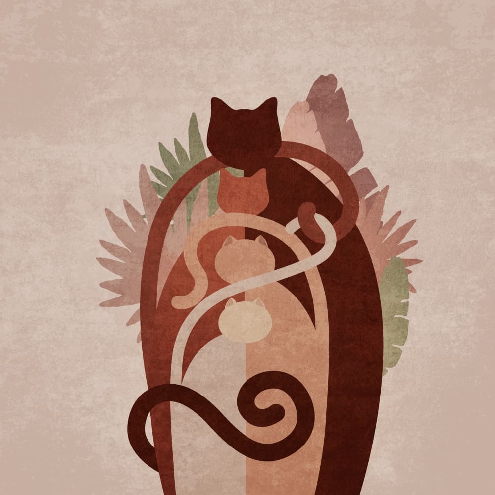 Cats Embrace by Emel Tunaboylu — canvas wall art