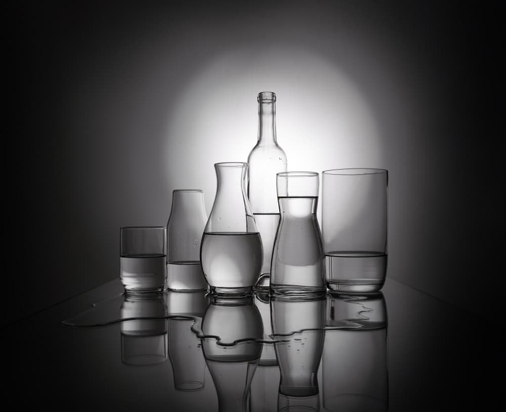 Elegant Glassware Reflections by Margareth Perfoncio — canvas wall art