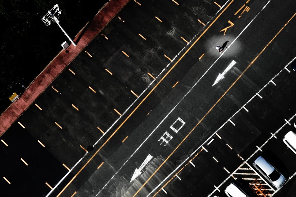 Night Walker Urban Lines by Keisuke Ikeda @ blackcoffee — canvas wall art