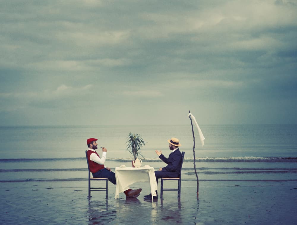 Formal Seaside Conversation by Magdalena Russocka — canvas wall art