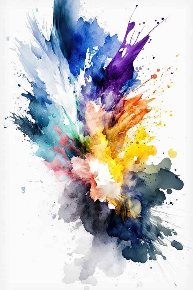 Vibrant Watercolor Burst by Mauro — canvas wall art