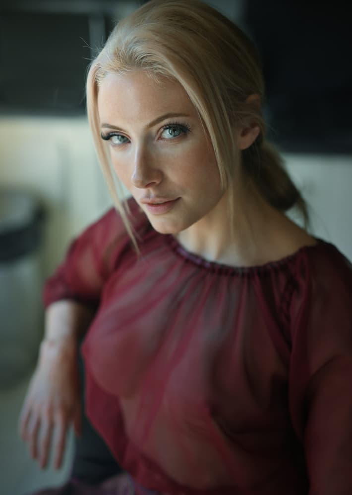 Alluring Blonde Gaze by kenp — canvas wall art