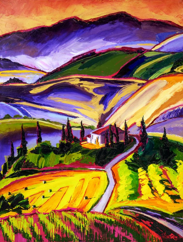 Vibrant Tuscan Hills by Maxine Shore — canvas wall art