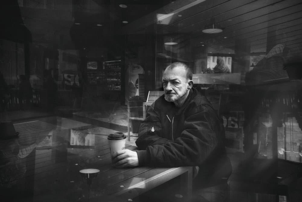 Thoughtful Man Coffee by Holger Droste — canvas wall art