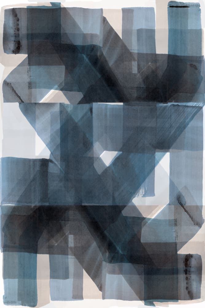 Overlapping Blue Geometrics by cartissi — canvas wall art