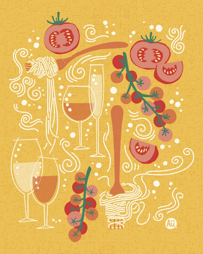 Italian Pasta Feast by Aia Ueno — canvas wall art